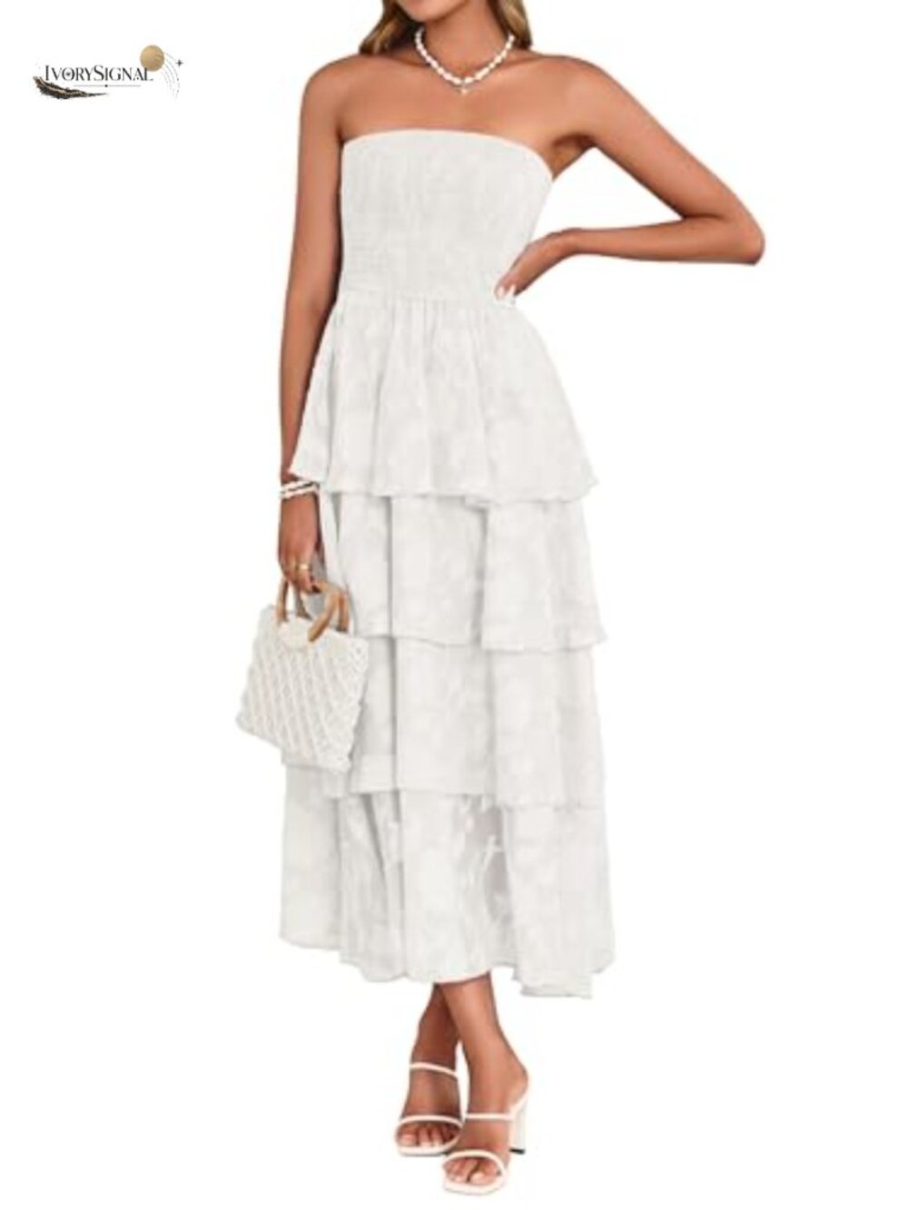 Simplee Womens Maxi Boho Floral Dress Strapless Sleeveless Wedding Guest Beach
